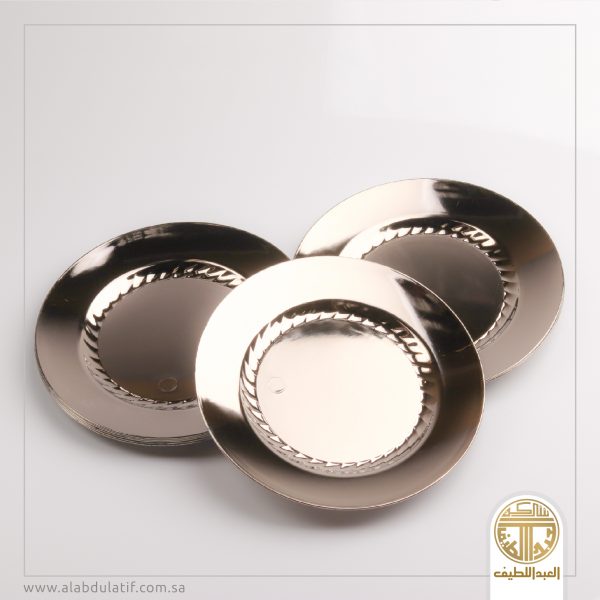 طقم صحون بلاستيك فضي 8ح