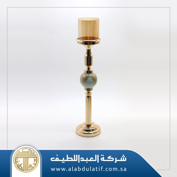 شمعدان ذهبي بزجاج