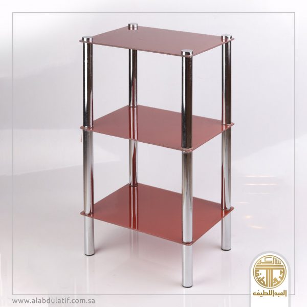 طاولة زجاج 3 أدوار مستطيل بني