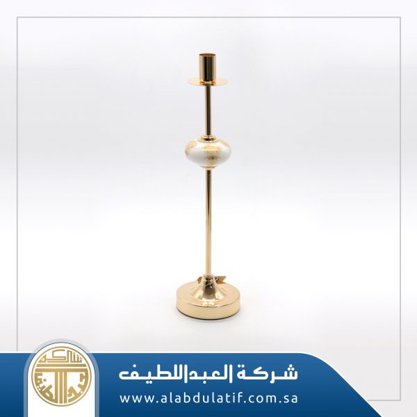 شمعدان ذهبي بزجاج