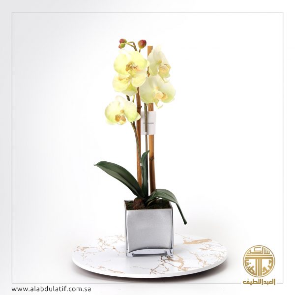 مركن ورد بقاعده زجاج فضي