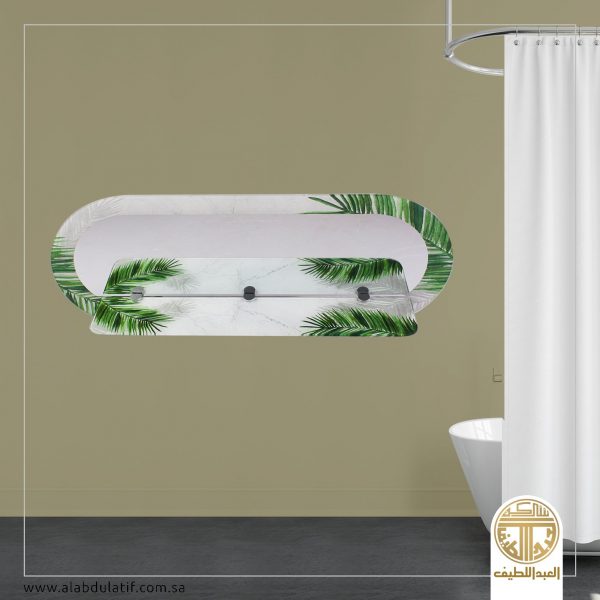 مرايا مستطيل زجاج مع رف