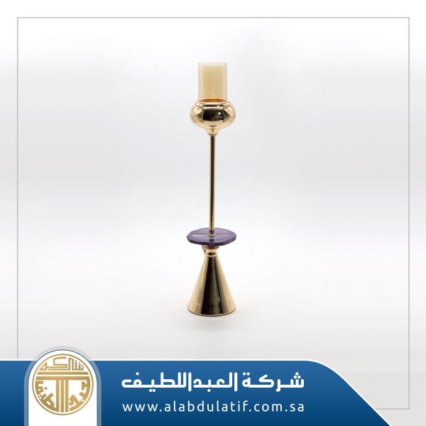 شمعدان ذهبي بحجر