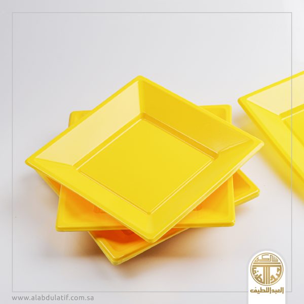 طقم صحون بلاستيك اصفر 15ح