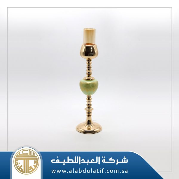 شمعدان ذهبي بزجاج