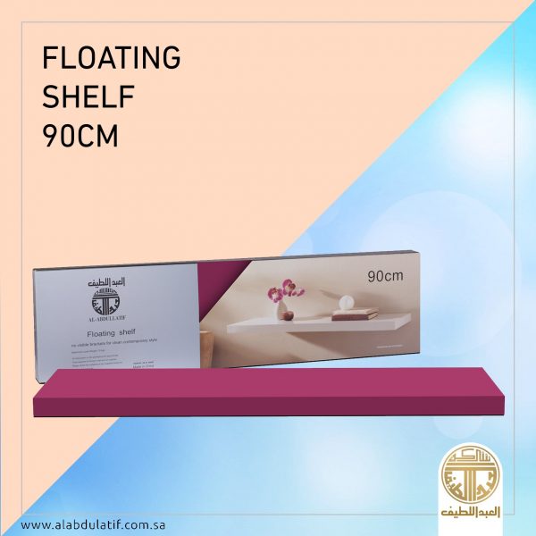 رف خشب ملون مستطيل 90×23