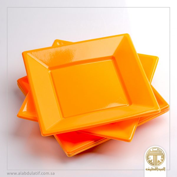 طقم صحون بلاستيك برتقالي 15ح