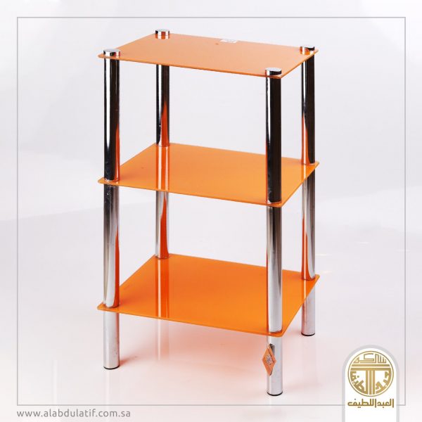 طاولة زجاج 3أدوار مستطيل برتقالي