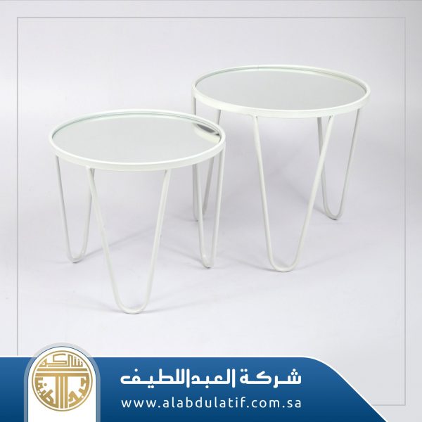 طقم طاولة 2 حبة بزجاج