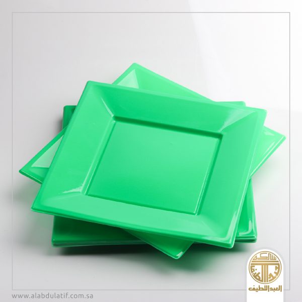 طقم صحون بلاستيك اخضر 12ح
