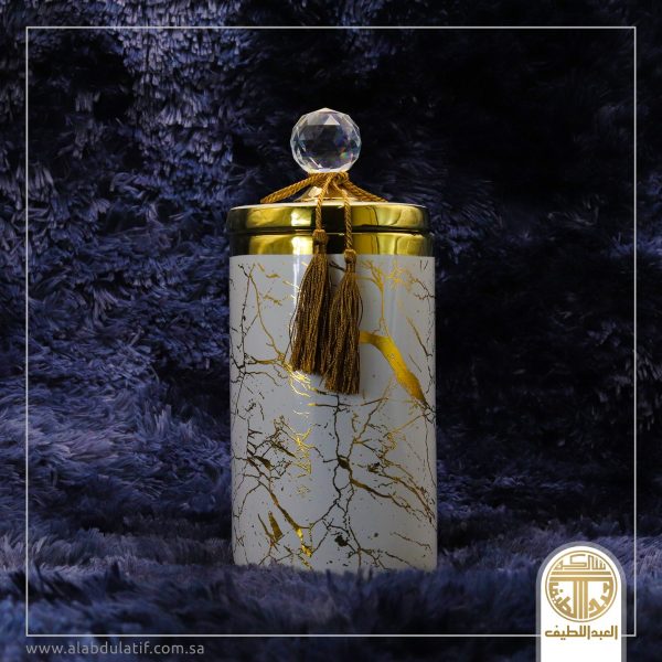 فازه ابيض بذهبي مدوره ممتازه