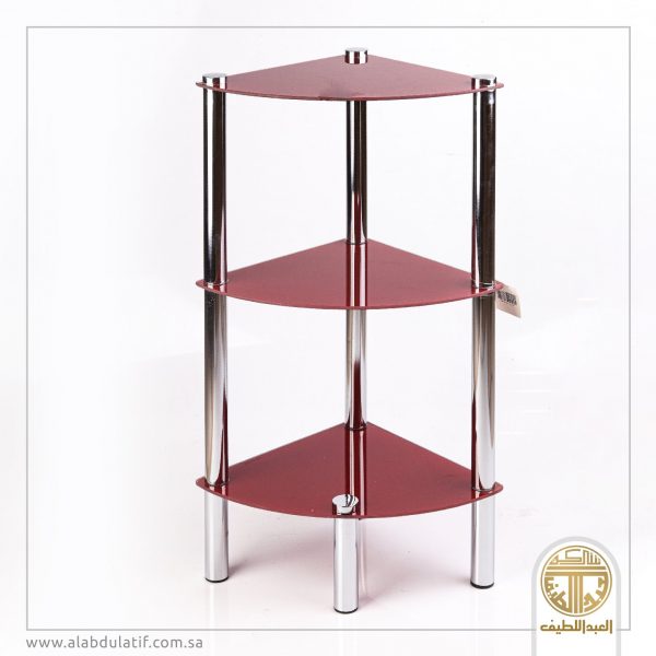طاولة زجاج 3 أدوار مثلث احمر