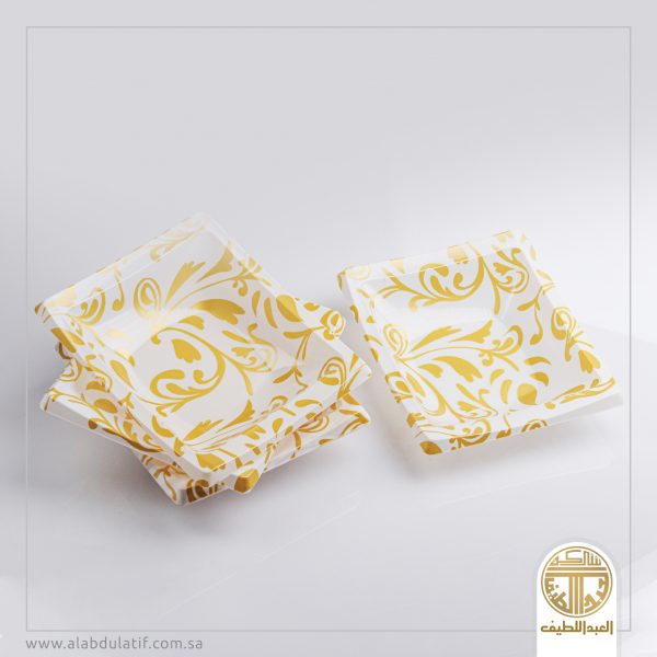 طقم صحون مزخرف ذهبي  6ح