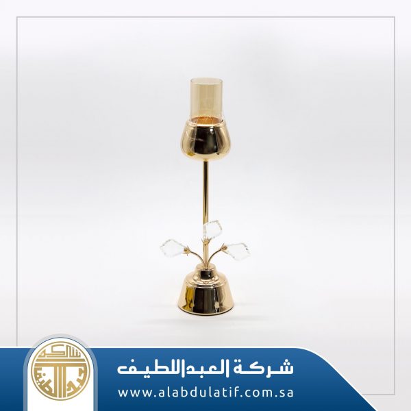 شمعدان بكرستال ذهبي