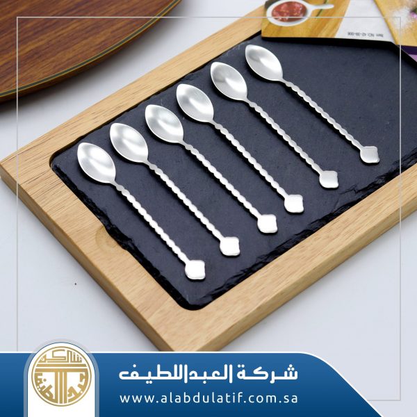 طقم 6 حبات ملاعق حلا فضي