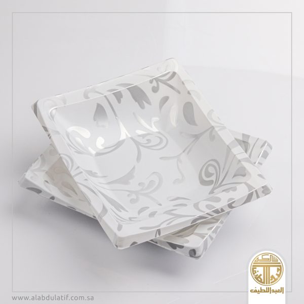 طقم صحون مزخرف فضي 6ح