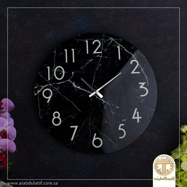 ساعة زجاج ملونه وسط 38×38