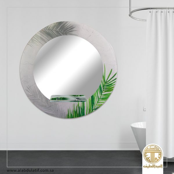 مرايا دائرية زجاج مع رف