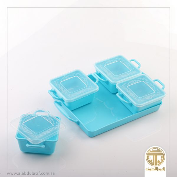 صينية 4علب مكسرات بلاستيك