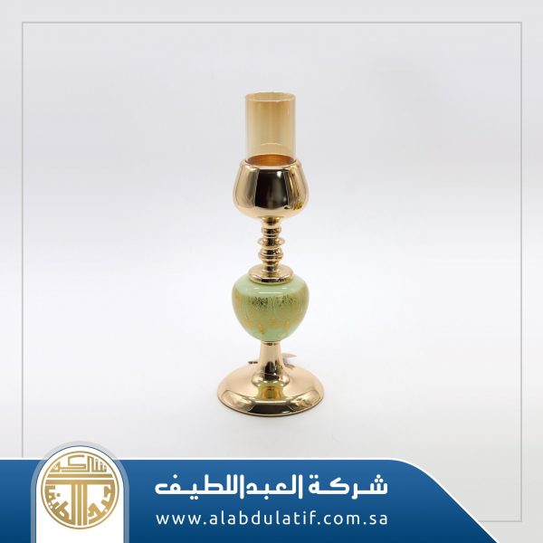 شمعدان ذهبي بزجاج