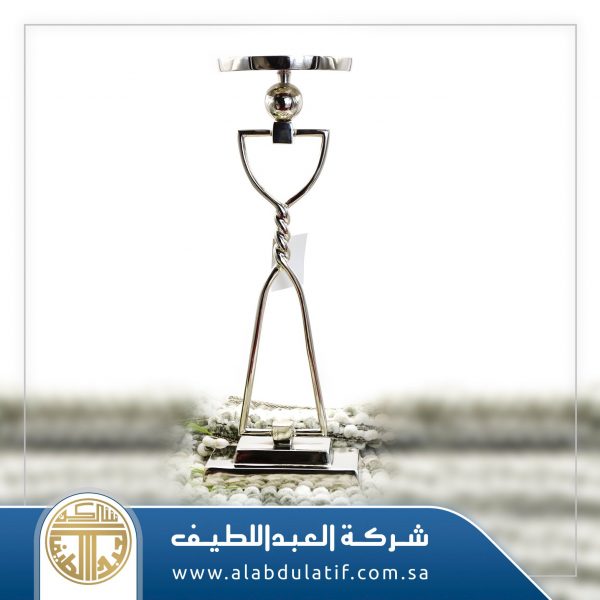 شمعدان استيل كبير بزجاج