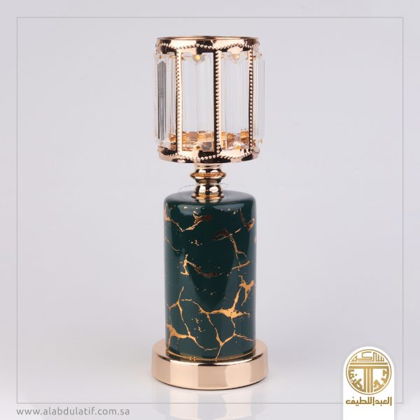 شمعدان بكرستال اخضر