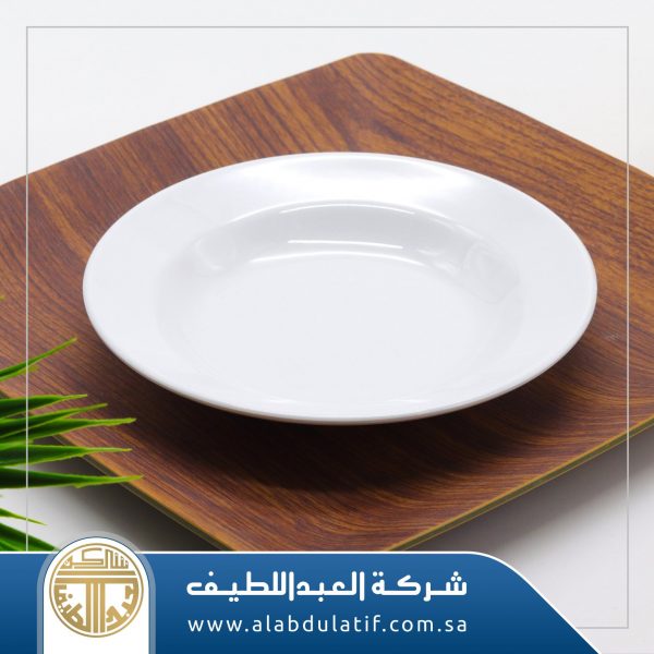 صحن ميلامين مدور ابيض