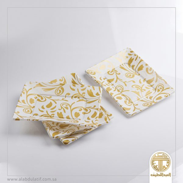 طقم صحون بلاستيك منقوش 6ح