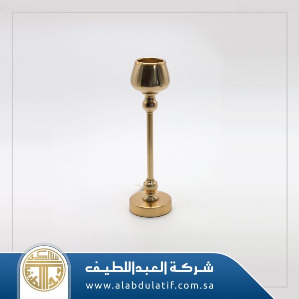 شمعدان ذهبي بزجاج