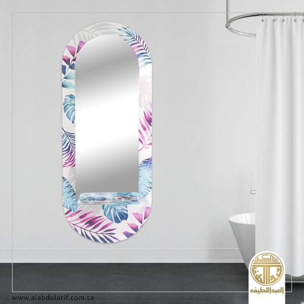 مرايا مستطيل زجاج مع رف