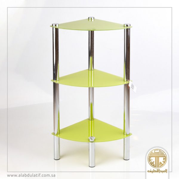 طاولة زجاج 3 أدوار مثلث اخضر
