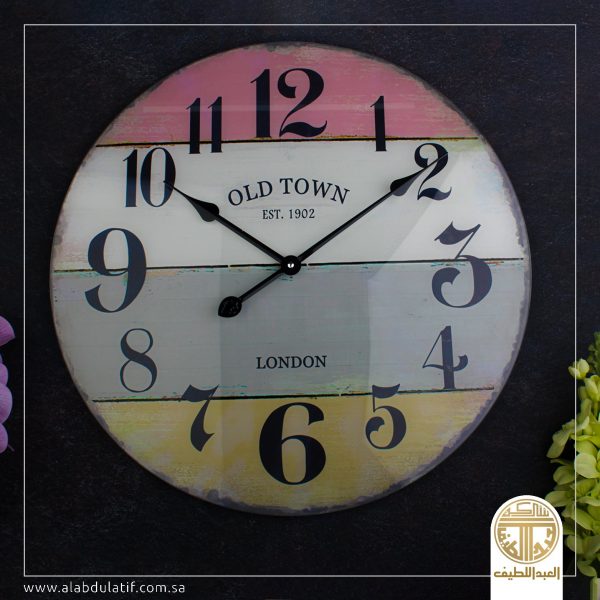 ساعة زجاج ملونه 57×57