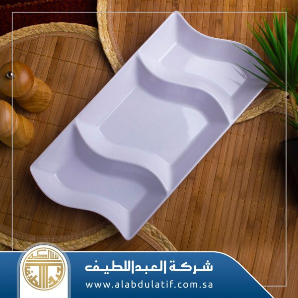 صحن ميلامين مقسم ابيض