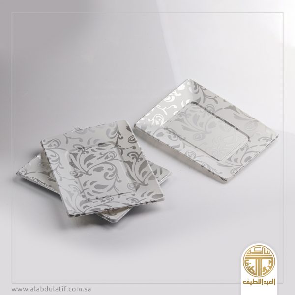 طقم صحون بلاستيك منقوش 6ح