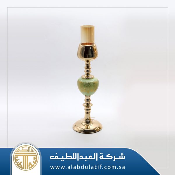 شمعدان ذهبي بزجاج