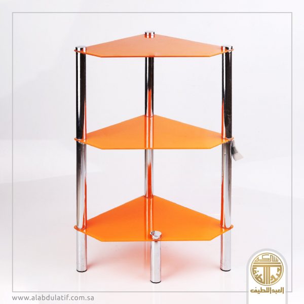 طاولة زجاج 3 أدوار مضلع برتقالي