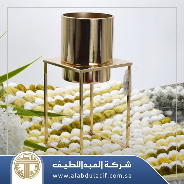 مركن زرع معدني ذهبي