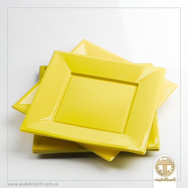 طقم صحون بلاستيك اصفر 12ح