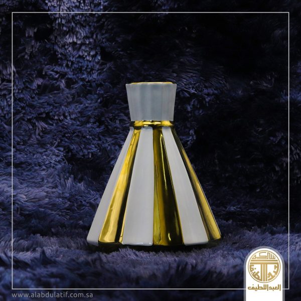 فازه ذهبي بخطوط ابيض ممتاز