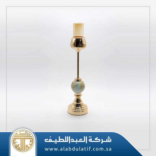 شمعدان ذهبي بزجاج