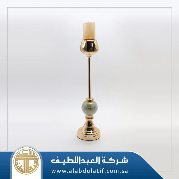 شمعدان ذهبي بزجاج
