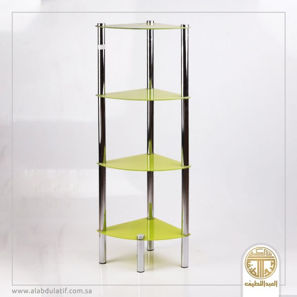 طاولة زجاج 4 أدوار مثلث اخضر