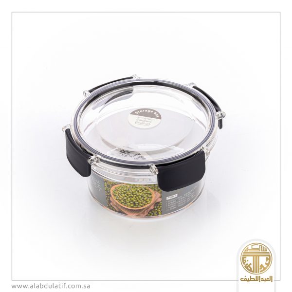 علبة بلاستيك شفاف مدور