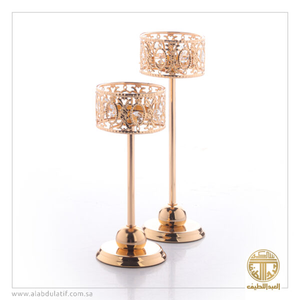 شمعدان استيل ذهبي