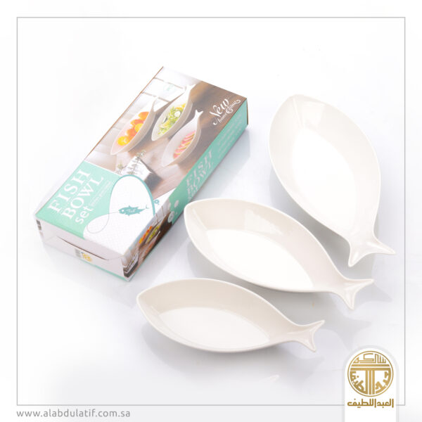 طقم صحون شكل سمك 3 قطع