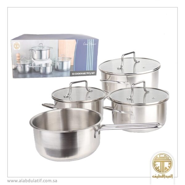 طقم قدور استيل 7 قطعة